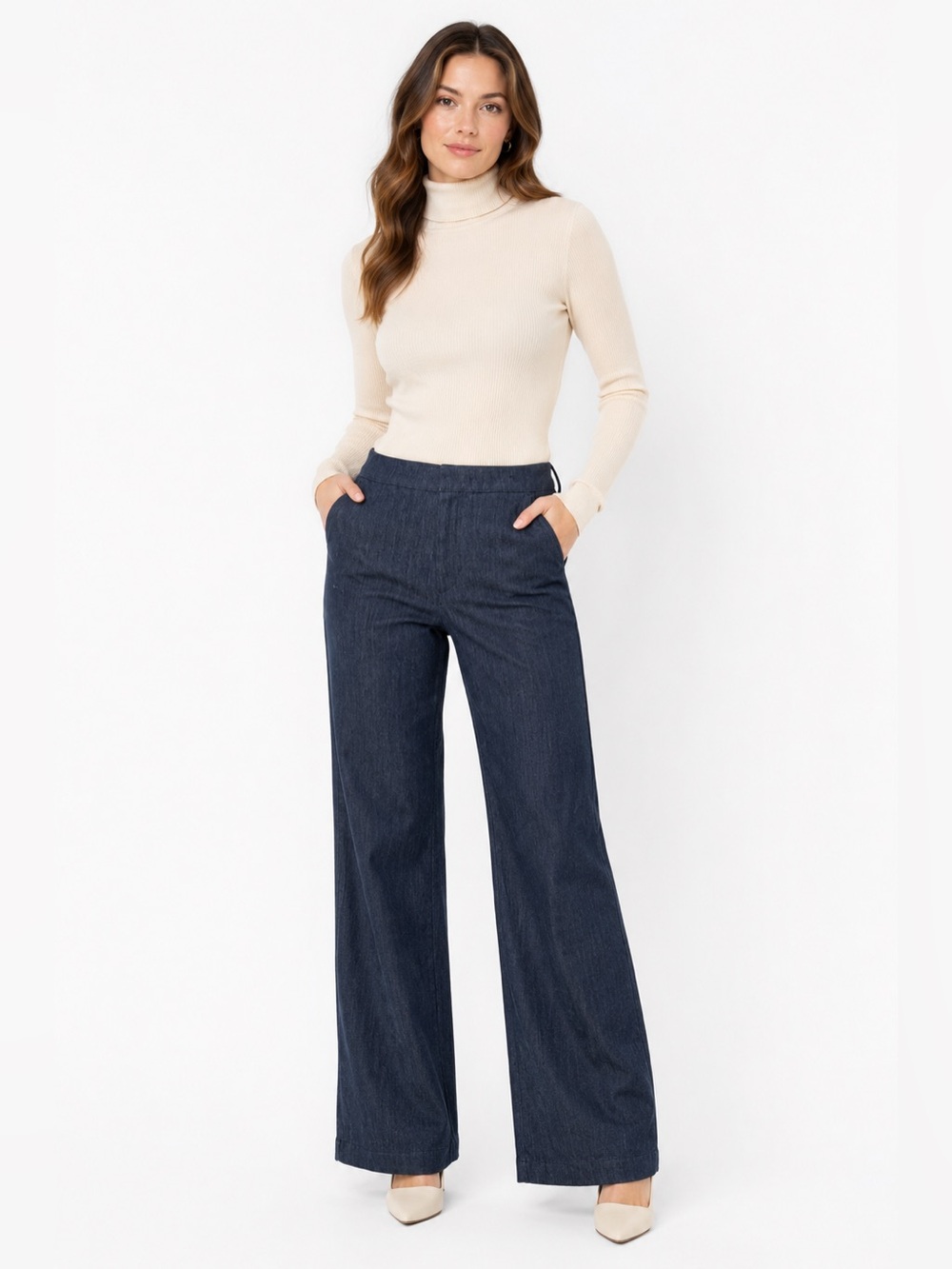 Vintage Y2K Zara Dark Blue High Waisted Flare Jeans